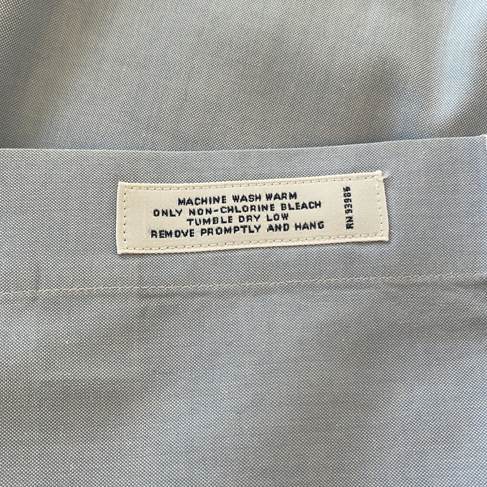 Brooks Brothers Slim Fit Light Blue Non-iron Cotton Oxford, 18-36 - Picture 5 of 5